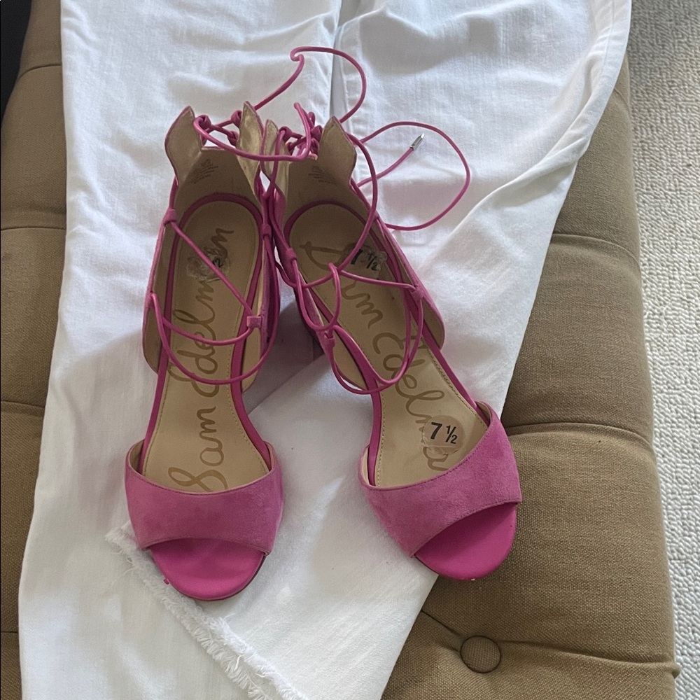 Sam Edelman Fuchsia Lace-Up Heels